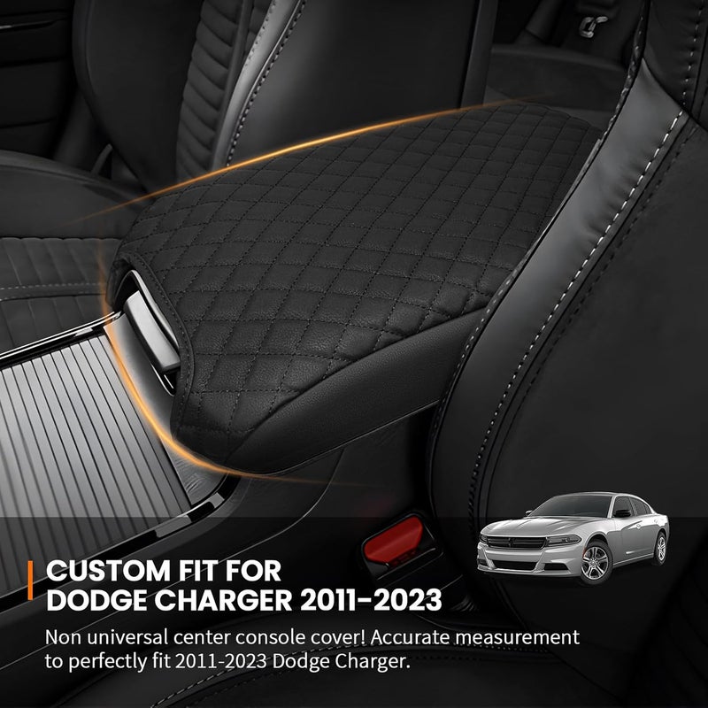 Rilsen Car Center Console Cover Armrest Cover for Dodge Charger & Chrysler 300 2011-2024 Center Console Pad Interior Accessories Car Armrest Seat Box Cover Protector - Image 2